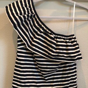 J Crew One shoulder striped top XXS